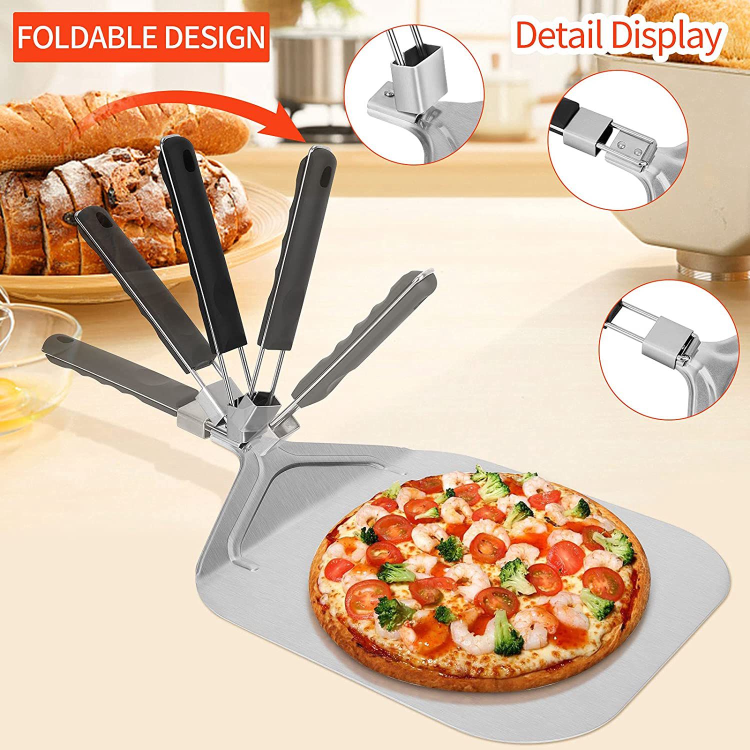 Pizza Stone Baking - ¡WSFS! B cáscara de Pizza plegable