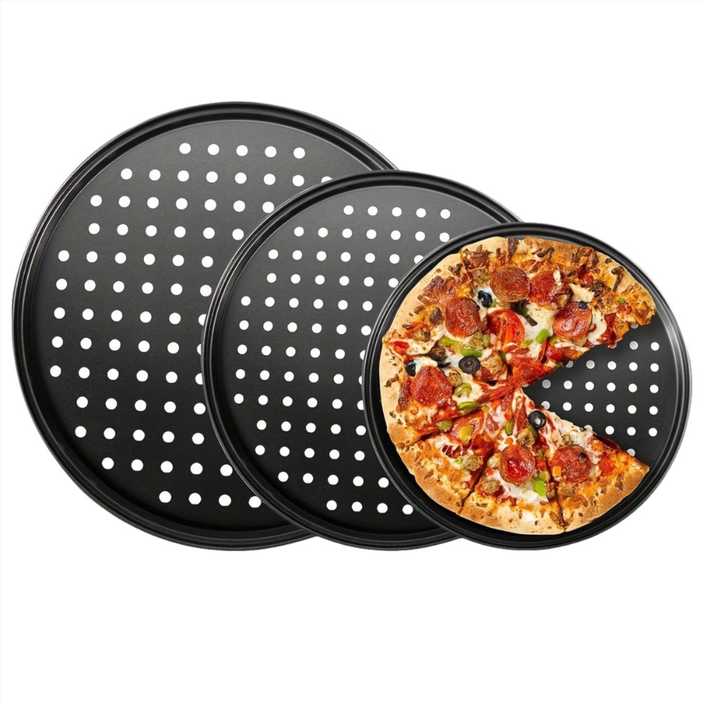 Pizza Stone Baking - Juego de bandejas perforadas para pizza