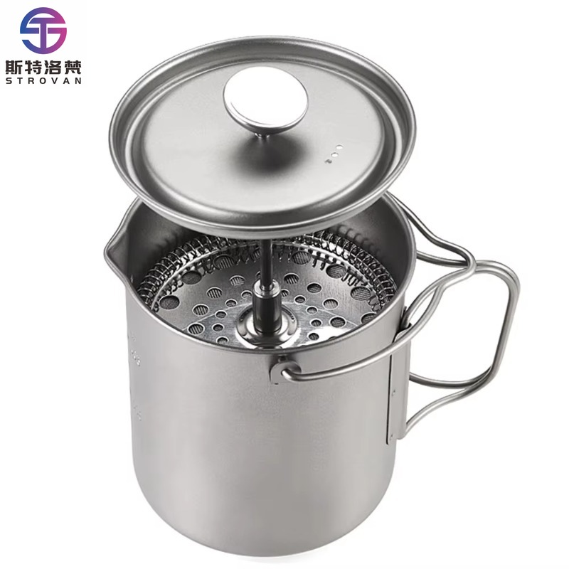 French Press Coffee Maker - Cafetera Francesa de Titanio de 750